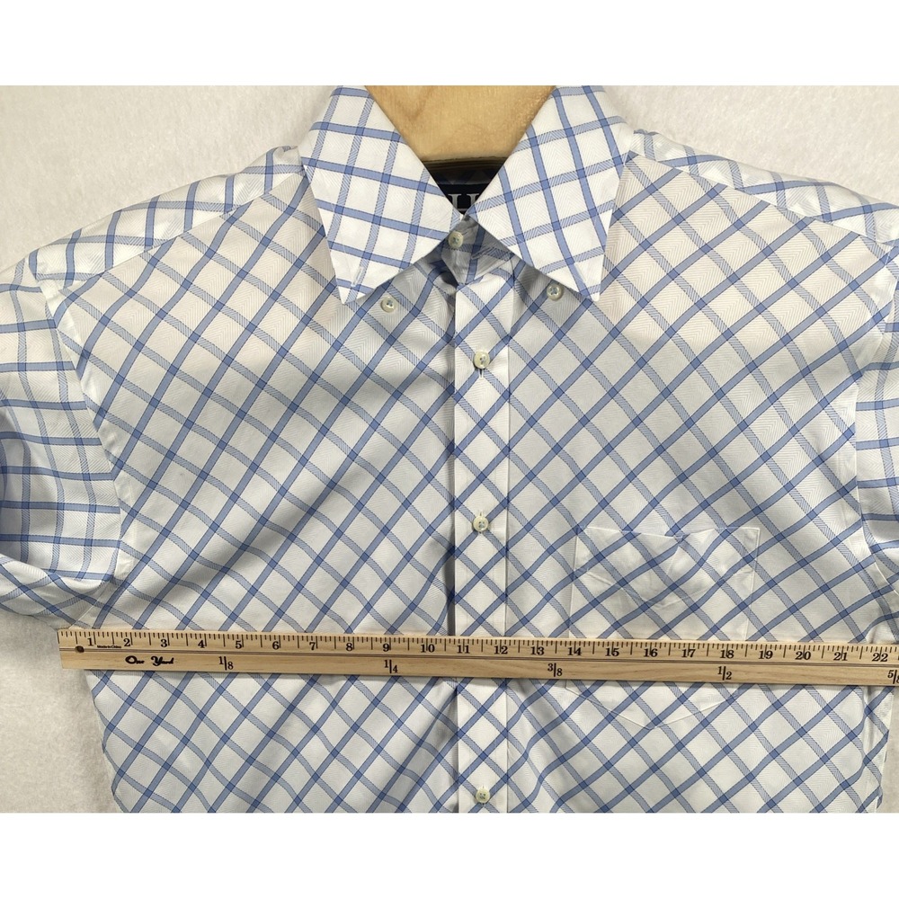 Vintage‎ Hilfiger Luxurious Button-Up Shirt Blue Geometric Large C79 - Picture 6 of 9